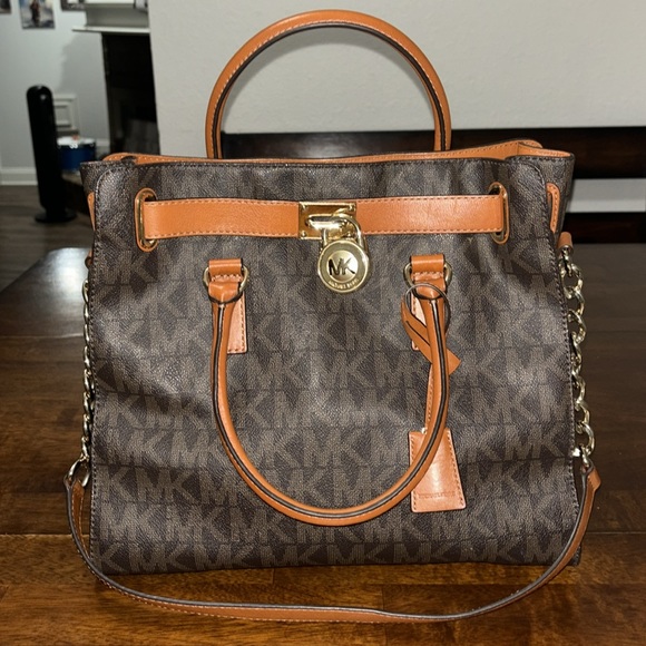 Michael Kors Large Brown Signature Hamilton Tote EUC - Picture 10 of 11